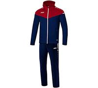 JAKO Women's Champ 2.0 Hooded Presentation Suit, Navy/Chili Red, 38