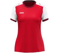 JAKO Women's Dynamic Short Sleeve Jersey, Red/White/Dark Red, M