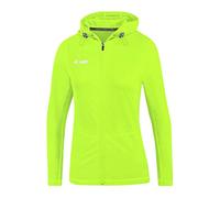 JAKO Womens Run 2.0 Hooded Jacket, Neon Green, 40