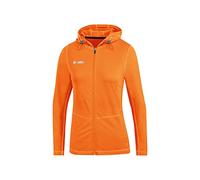 JAKO Women's Run 2.0 Hooded Jacket, Womens, Hooded Jacket, 6875, neon Orange, 36 (EU)
