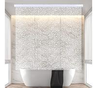 Jakooz Rollup Shower Curtain for Bathroom. Waterproof, 100% PEVA, Heavy Duty Shower Roller Blind Curtain for Bathtub. No Rods, No Hooks, No Rings! (56"x95") (Sparkle)