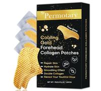 Jakuva 24K Gold Forehead Wrinkle Patches for Face-Hydrogel Pads with Hydrolyzed Collagen And Vitamin E, Forehead Wrinkles Care for Strips Moisturizing,20PCS