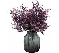JAKY-Global Babys Breath Gypsophila Artificial Flowers 6 Bundle European Fake Silk Plants Decor Wedding Party Decoration Bouquets Real Touch DIY Home Garden (Autumn Purple)