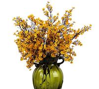 JAKY-Global Babys Breath Gypsophila Artificial Flowers 6 Bundle European Fake Silk Plants Decor Wedding Party Decoration Bouquets Real Touch DIY Home Garden(Orange Yellow)