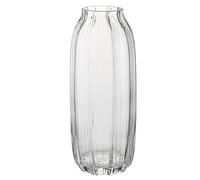 JAKY-Global Large Clear Glass Ribbed Tall Vase, 32cm, Decorative Vase for Home Table Centerpieces, Flowers Decor and Farmhouse