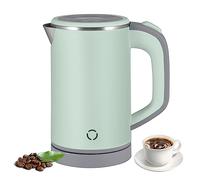 Jalann Travel Kettle, Low Wattage Kettle, 800ml Electric Travel Kettles Small, Fast Boiling, Portable Mini Cordless Camping Kettles Stainless Steel for Caravan, Motorhome, Bedroom, Office (Green)