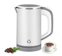 Jalann Travel Kettle, Low Wattage Kettle, 800ml Electric Travel Kettles Small, Fast Boiling, Portable Mini Cordless Camping Kettles Stainless Steel for Caravan, Motorhome, Bedroom, Office (White)