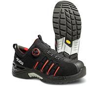 Jalas 9965 Exold Safety Shoe for Most Work Situations with Aluminium Toe Cap and Non-Slip Vibram Outsole, Black Red, 8.5 UK