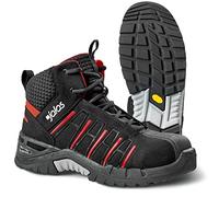 Jalas 9975 Exalter Safety Shoe - Work Boots - Aluminium Cap - Mid-Cut - Water-Repellent - S3, SRC, HRO, black red, 16 Women/13 Men