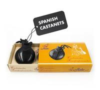 Jale Pollopas Flamenco Spanish Castanets - Black Plastic Castañuelas for Adults and Teens +15 - Beginner Castanets Spanish Percussion Musical Instrument by Ole Ole Flamenco (T6)