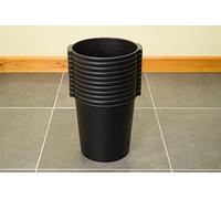 Jalema by Djois Re-Solution Round Stackable Wastepaper Bin, 330mm x 315mm, 18 litres, Black (Pack of 10)