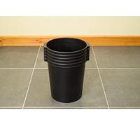 Jalema Djois Re-Solution Round Stackable Wastepaper Bin with Handles, 330mm x 315mm, 18 litres, Black (Pack of 5)