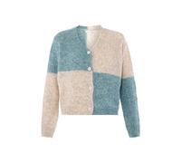 Jalene Women's Plaid Colour Block Knit V-Neck Cardigan Jacket Nylon Multicolor Size XL/XXL Sweater, Blue Multicoloured