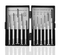 JALEVID 11PCS Mini Screwdriver Set, Glasses Repair Small Screwdriver with Hard Case, Precision Repair Tool Kit Flathead and Cross Screwdrivers for Watchmakers Jewellers Remotes Gadgets