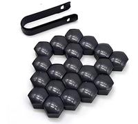 JALILAN 20pcs Wheel Nut Covers for Skoda Octavia Estate 3 (III) 5E I 2012-2020, Hex Bolt Caps with Removal Tool, Plastic Dust Protectors for Car Alloy Rims Styling,Black-17mm