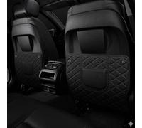 JALILAN 2PCS Car Seat Back Protectors for Skoda Rapid Spaceback NH I 2013-2024 Diamond Quilted PU Leather Anti-Kick Mats Waterproof Rear Seat Storage Organiser,Black