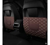 JALILAN 2PCS Car Seat Back Protectors for Toyota Auris Touring Sports 2 (II) E180 Facelift I 2015-2019 Diamond Quilted PU Leather Anti-Kick Mats Waterproof Rear Seat Storage Organiser,Brown