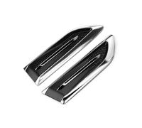 JALILAN 2Pcs Car Side Air Vent Cover Trim for BMW 3er Compact | Typ E46 | Bj. 2001-2004 Fender Wing Air Intake Hood Decoration Stickers Chrome and Black ABS