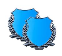 JALILAN 2PCs Metal Wheat Ear Shield Car Emblems for Skoda Superb Combi 3 (III) 3V I 2015-2024 2025 3D Stainless Steel Decorative Decals with Custom Logo Area Chrome Silver