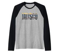 Jalisco a Mexico State Jalisco City Mexican Vintage Effect Raglan Baseball Tee