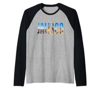 Jalisco a Mexico State Jalisco City Mexican Vintage Effect Raglan Baseball Tee