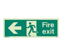 Jalite Fire Exit Left Sign - Progress to the Left 430T - Rigid PVC