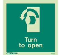 Jalite Turn to Open Anti Clockwise Sign - 4462A - Rigid PVC