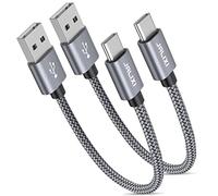 JALIXI Short USB C Cable 30CM, USB to USB C Cable Fast Charging Nylon for iPhone 16/15 Pro Max, Samsung Galaxy S24 S23 S22 A55 A54 A35 A25 A15, Car Charger, Android Auto, Powerbank
