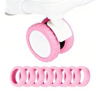 Jalopink Silicone Luggage Wheel Covers (8-Pack) - Durable, Abrasion-Proof Protector Guards to Extend Your Suitcase Wheels' Life, Universal Fit for Most Luggage., Pink, Anti-noise