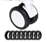 Jalopink Silicone Luggage Wheel Covers (8-Pack) - Durable, Abrasion-Proof Protector Guards to Extend Your Suitcase Wheels' Life, Universal Fit for Most Luggage., Black, Anti-noise