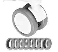 Jalopink Silicone Luggage Wheel Covers (8-Pack) - Durable, Abrasion-Proof Protector Guards to Extend Your Suitcase Wheels' Life, Universal Fit for Most Luggage., Gray, Anti-noise