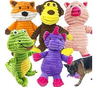 Jalousie 5 Pack Plush Toys Assortment Value Bundle Puppy Pet Mutt Squeak Toy for Medium Large Dogs