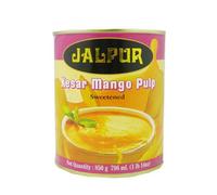 Jalpur Mango Pulp - Sweetened Kesar Mango Pulp from India - Thick & Creamy Dessert Topping or Ingredient - 850g Tin x 6 Pack - Perfect for Smoothies, Lassi, Baking & Ice Cream Topping