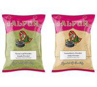 Jalpur Millers Spice Combo Pack - Neem Leaf Powder 100g & Amla Powder 100g (Dry Hog Plum) - Ayurvedic Herbal Powders for Wellness, Hair Care, Skin Care, Detox & Cooking - Freshly Packed (2 Pack)