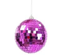 JALUNIVERSAL TRI Mirror Disco Ball 6inch Cool and Fun Silver Hanging Party Disco Reflective Ball with Hanging Ring for Big Party Stage Wedding Holiday Bar Decorations(Purple)