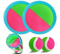 Jalunth Ball Catch Set Game Toss Paddle - Beach Toys Back Yard Outdoor Games Pool Backyard Target Throw Catch Sticky Set Age 3 4 5 6 7 8 9 10 11 12 Years Old Boys Girls Kids Easter Gifts Blue