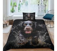 JALYKA English Cocker Spaniel 3D Printed Quilt Cover 3 Pieces Bedding Set Soft Microfiber with Zipper Closure,Pillowcases for Teens And Adults Single(135x200cm)