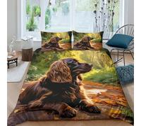 JALYKA English Cocker Spaniel 3D Printed Quilt Cover 3 Pieces Bedding Soft Microfiber with Zipper Closure，Pillowcases for Teens And Adults Double（200x200cm）