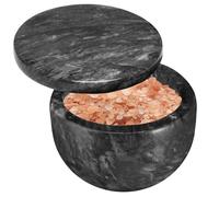 Jalz Marble Salt Box - Black Spice Pinch Pot, Large Capacity Salt Cellar