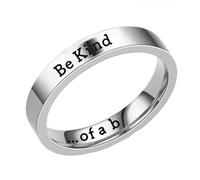 JALZEMPL Be Kind of A Ring Jewelry Stainless Steel Band Rings Be Kind Ring Fashion Friends Anniversary Personalized Gift for Her Him Birthday, Stainless Steel, No Gemstone