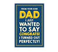 Jam and Toast Dad Birthday Card From Son. I Just Wanted to Say I Turned Out Perfectly,Birthday Card Dad, 6 x 9 inches