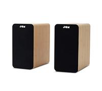 JAM Bluetooth Bookshelf Speakers - Active Speakers with RCA and AUX Input, Rich Audio Performance, Bluetooth 5.0 Connectivity, 4 Inch Bass Driver, Turntable and Vinyl Record Player Compatible, Wood