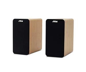 JAM Bluetooth Bookshelf Speakers - Active Speakers with RCA and AUX Input, Rich Audio Performance, Bluetooth 5.0 Connectivity, 4 Inch Bass Driver, Turntable and Vinyl Record Player Compatible, Wood