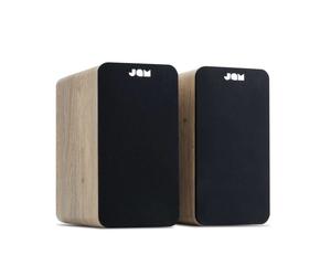 Jam Bookshelf Speakers Light Wood Bluetooth Turntable Dual Speaker System