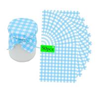 Jam Doilies, 50 x Jewellery Doilies Fabric for Preserving Jars, Glass Doilies Blue for Preserved & Homemade Jam, Recycled Paper Tear-Off Block Jam Doilies Decoration