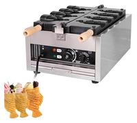 Jam Ice Cream Waffle Maker Non-Stick Coating Commercial Taiyaki Fish Waffle Iron Electric Machine Stainless Steel Waffle Maker
