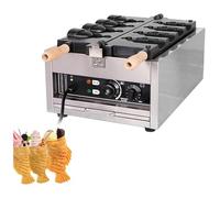 Jam Ice Cream Waffle Maker Non-Stick Coating Commercial Taiyaki Fish Waffle Iron Electric Machine Stainless Steel Waffle Maker