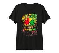 JAM-Irish Half Jamaican Half Irish Lion Shamrock Streetwear Premium T-Shirt