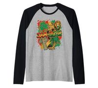 JAM-Irish Half Jamaican Half Irish Lion Shamrock Streetwear Raglan Baseball Tee