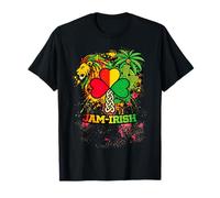 JAM-Irish Half Jamaican Half Irish Lion Shamrock Streetwear T-Shirt